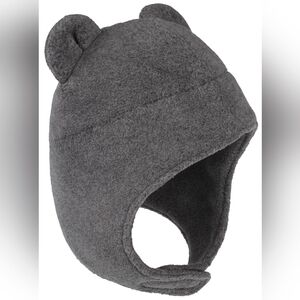 MEC Charcoal Kids Fleece Hat with Ears - Small- 3-4 T